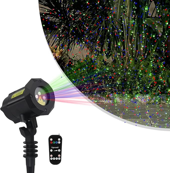 Christmas Laser Lights Star Projector Garden Firefly Lights 3 Color