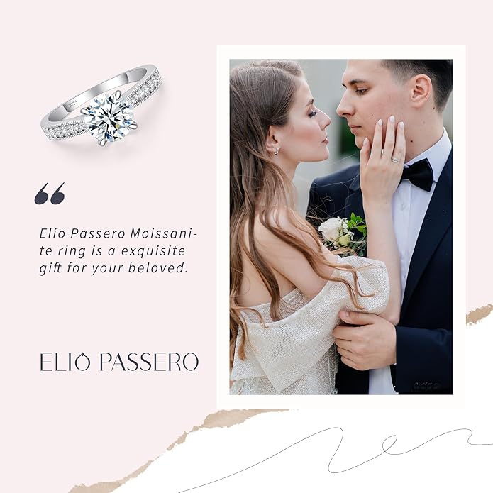 Moissanite Engagement Rings for Women,Promise Rings 925 Sterling Silver with 18K Yellow/White Gold Plated,D Color VVS1 Wedding Band Moissanite Ring 0.5/1/1.5/2/3/4CT