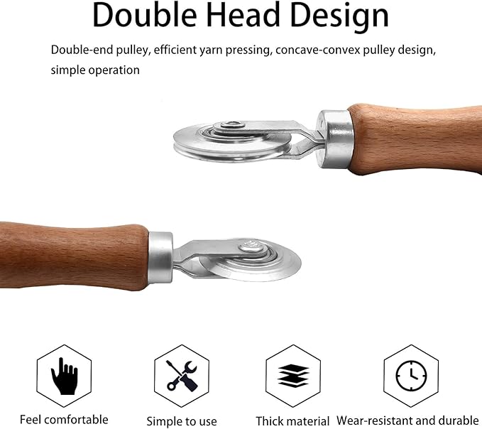 BAYTORY 3Pcs Screen Rolling Tool Kit for Installing Door Mesh Screens Window, Screen Spline Roller Tool with Wooden Handle and Steel Bearing Wheels, Durable and Easy to Use