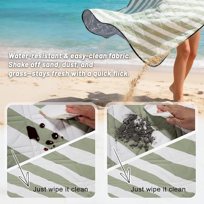 Extra Large Picnic Blanket 80"x80" – Waterproof Sandproof Outdoor Blanket for Beach, Park, Grass, Lawn, Camping, Wedding Registry, Foldable & Portable Mat for Family Picnics and Travel