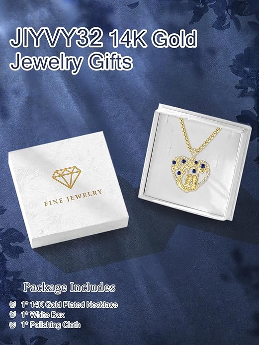 14K Gold Tree of Life Necklace for Sister Christmas Gifts from Sister,Heart Jewelry with Birthstone Pendant for Women Female Friendship Forever My Friend