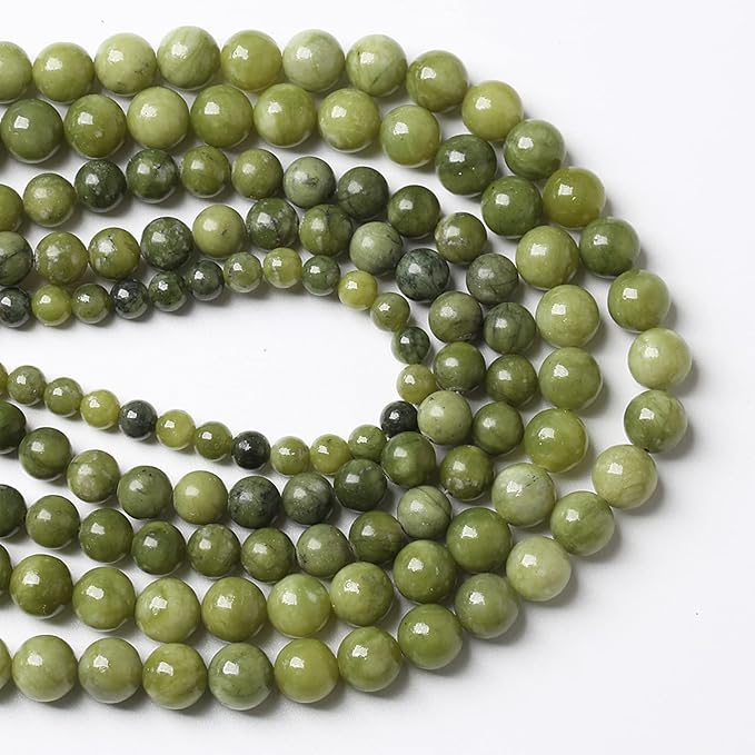 75PCS 10MM Natural Stone Chinese Green Jade Loose Beads for Jewelry Making DIY Bracelet Necklace