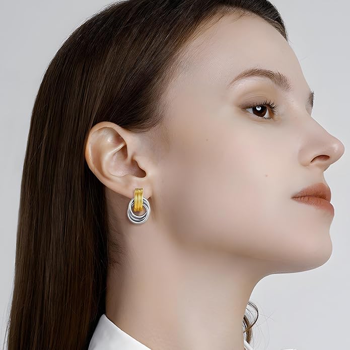 Gold Geometric Drop Dangle Earrings for Women Long Link Dangle Earrings Jewelry Gift