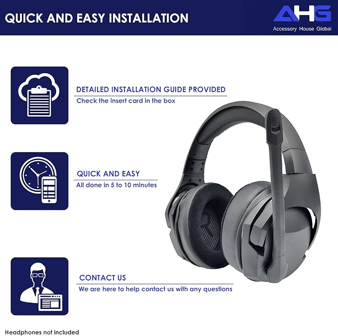 AHG Upgrade Replacement Hybrid Cloud Stinger Ear Pads Cushions and Headband Cover. Compatible with Kingston HyperX Cloud Stinger Headset. Premium Protein Leather and Velour | Thick AHG FlexiSoft Foam