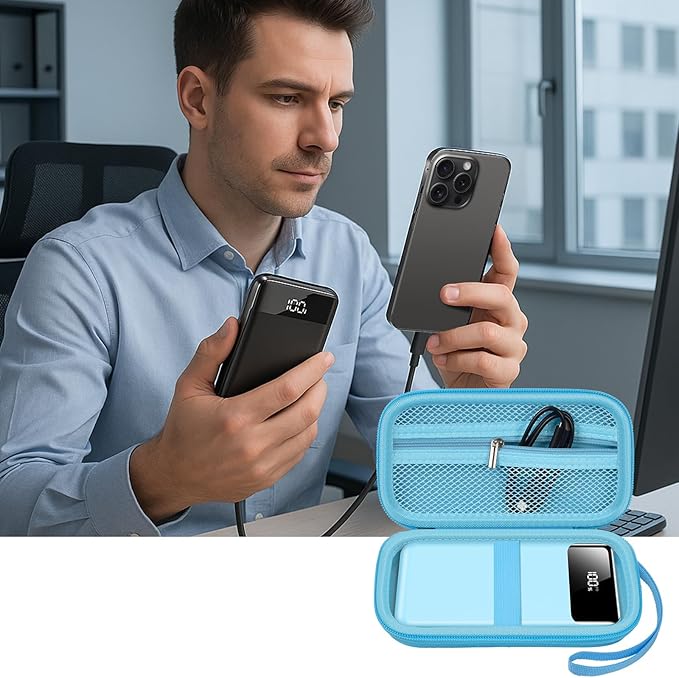 Portable Bank Charger Case for SABANI for Charmast for OHOVIV for VRURC for YILANS for CFIAI for LOVELEDI for RGVOTA for Miday for RONEGN for POIYTL for IAPOS Fast Charging Battery(Blue)