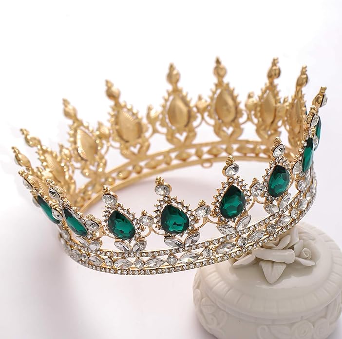 FORSEVEN Queen Crown Rhinestone Wedding Crowns and Tiaras for Women Costume Party Hair Accessories Princess Birthday Crown Crystal Bridal Crown Halloween Decorations Headband