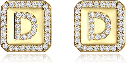 Gold Earrings for Women 24K Gold Filled Initial Earrings for Women S925 Earrings Gifts for Her