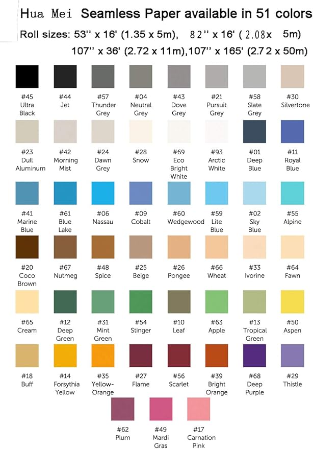 Huamei Seamless Photography Background Paper,Yellow Photo Backdrop Paper 107-Inches Wide x 36-Feet (Aspen)
