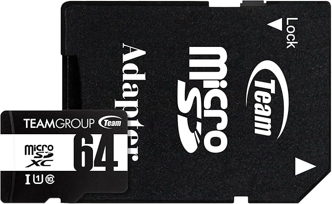 TEAMGROUP Micro 64GB x 5 Pack UHS-I U1 Class 10 SDHC SDXC Read Speed up to 100MB/s High Speed Flash Meomry Card with Adapter for Camera, Surveillance, Full HD Shooting TUSDX64GCL10U63
