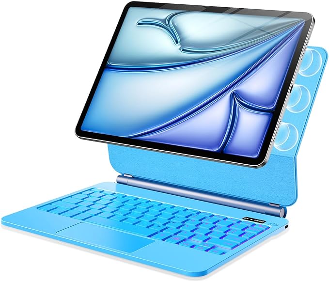 for iPad Pro 11 inch Case with Keyboard,Keyboard Case for iPad Air 11 inch (M2) 2024 & iPad Pro 11 in (1st/2nd/3rd/4th Gen),Magic-Style Magnetic - Backlit Keyboard (Blue)