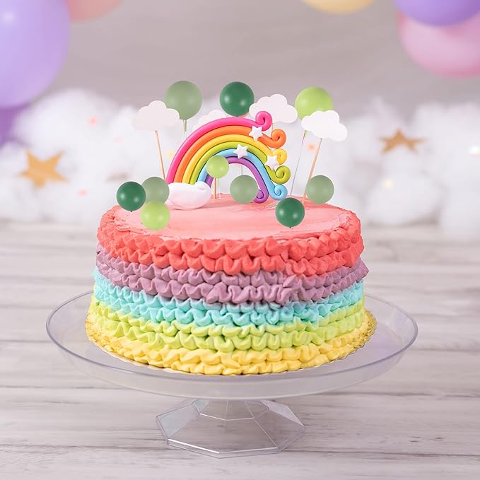 Gyufise 30Pcs Mini Balloon Cake Topper Foam Ball Cake Picks Faux Pearl Balls DIY Cake Decoration for Baby Shower Wedding Anniversary Birthday Party Supplies Green Dark Green Light Green