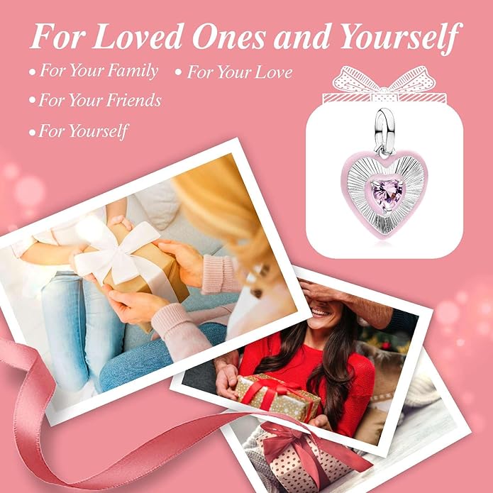 Family Mom Heart Charms 925 Sterling Silver Bead for Bracelets and Necklaces For Women Jewelry Present
