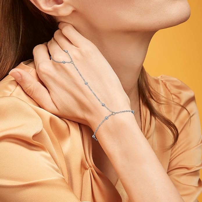 Silver and Gold Bracelets for Women Non Tarnish Waterproof Gold bracelet stack set, Adjustable 6.5"+2" Extender, Layered Bracelets for Women，Exquisite Jewelry Gift