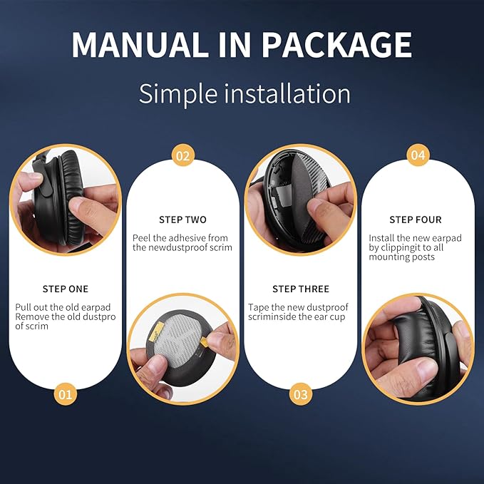 Ear Pads for Bose QC35: Durable Comfortable Noise Cancellation Replacement Cushion Earpads for Bose Quitecomfort 35 QC35 QC35 ii Headphones with Good Audio Quality