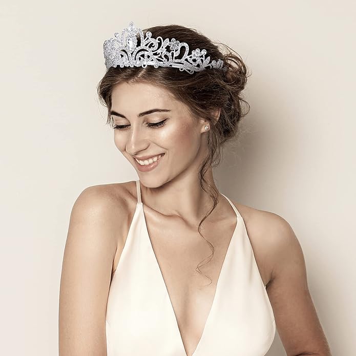 Crystal Tiara Crowns For Women Girls Princess Elegant Crown with Combs Women's Headbands Bridal Wedding Prom Birthday Party