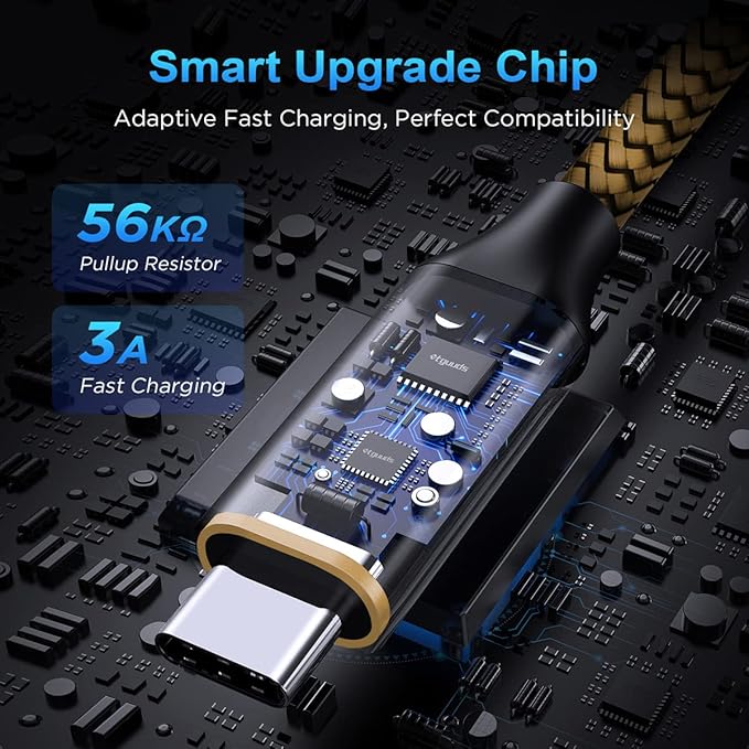 etguuds 6ft USB A to USB C Cable 3A Fast Charging, 2-Pack USB A to USB Type C Charger Cord for iPhone 16 15 Pro/Pro Max/Plus, for Samsung Galaxy S24 S23 S22 S21 S20 S10 A55 A54 Flip Note, Moto, Gold