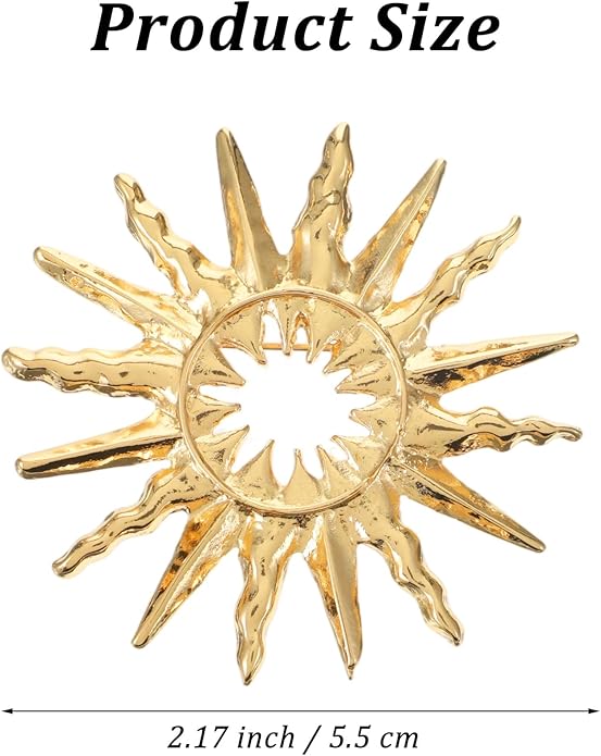 Gold Brooch Pin, 2.17 Inch Gold Brooch for Dress, Clothes, Women Girls