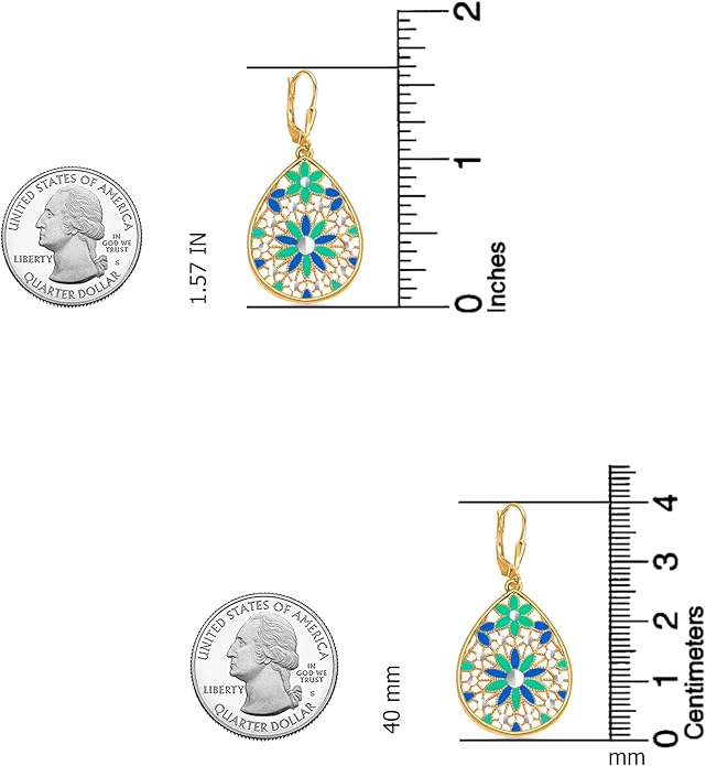 LeCalla 925 Sterling Silver Teardrop Drop Earrings for Womens | Lightweight Italian Minimalist Teardrop Filigree Earrings | Filigree Circle Drop Dangle Earrings for Women Birthday Gift
