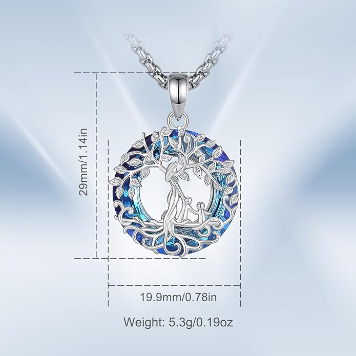 Vito 925 Sterling Silver Tree of Life Necklace for Women, Mother Tree Pendant for Mom Mother Necklace Mother's Day Jewelry Gift for Wife Grandma, 18/22 Inch Chain