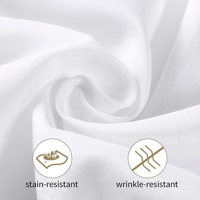 50pcs Polyester Cloth Napkins - 20 x 20 inch White Dinner Washable Napkins with Hemmed Edges for Restaurant/Wedding/Hotel(50,White)
