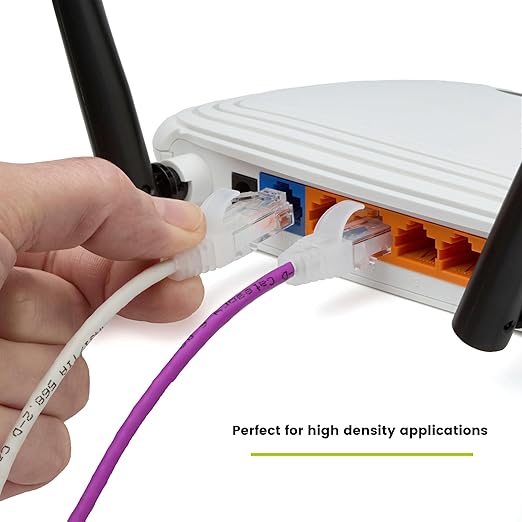 TRUECABLE Cat6 Component Rated Patch Cable, Unshielded (U/UTP), 3ft, Purple, 28AWG Solid Copper, Snagless 10G High-Speed Ethernet Cable, PoE++ 4PPoE 100W, UL Listed, RoHS-3, 1 Pack