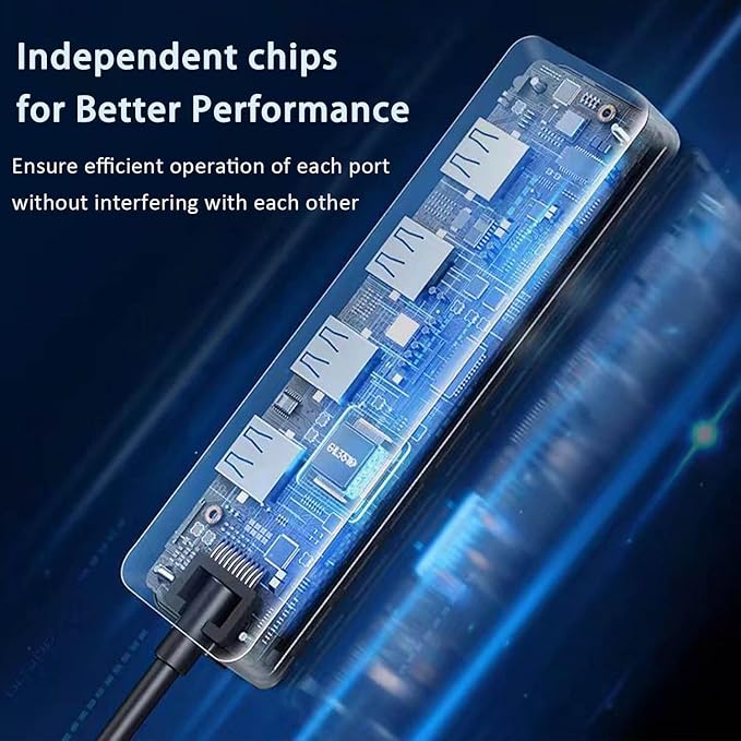 USB 3.0 Hub, 4-Port USB Hub USB Splitter USB Expander Ultra Slim Portable USB Hub for Laptop, Xbox, Flash Drive, HDD, Console, Printer, Camera,Keyborad, Mouse Compatible with Windows, Mac, Linux, etc.