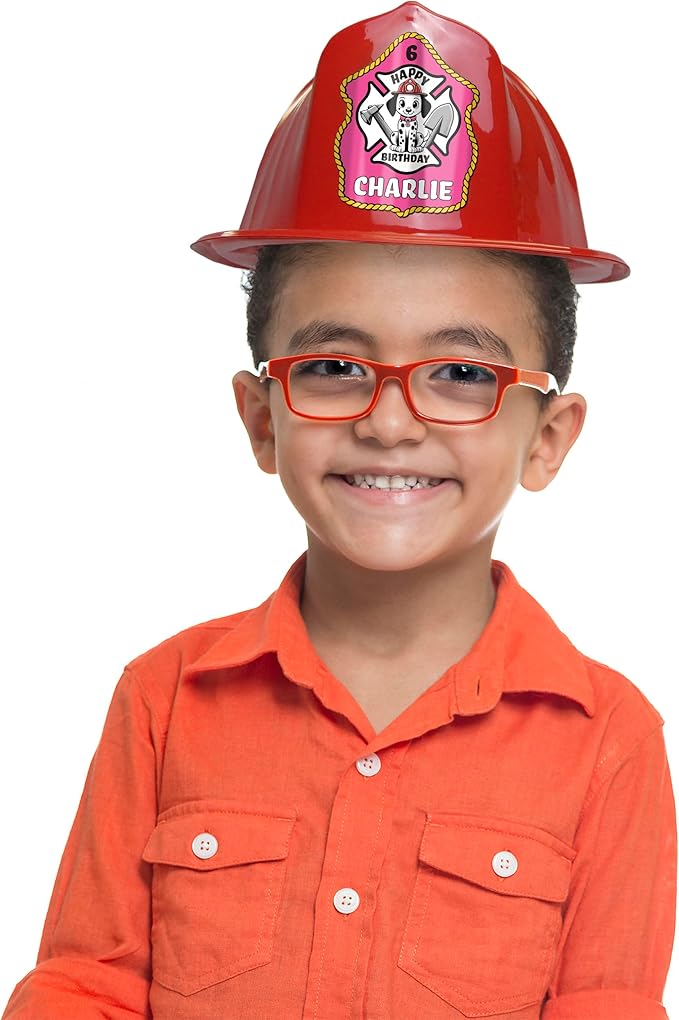 Kenco Kids Customizable Plastic Firefighter Hats -Choose your style, add your name or department