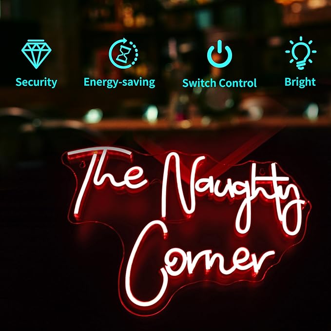 Neon Sign, HSJNJKFU Neon Signs for Wall Decor Red Led Light up Signs Bar Sign for Man Cave, Party, Club, Restaurant, Cafe, Shop, Room Home Decor, USB Powered
