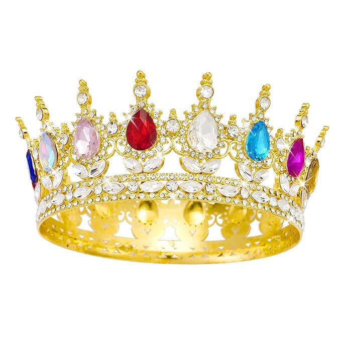 Queen Crown Rhinestone Wedding Tiara for Women - Costume Party Hair Accessories, Princess Birthday Crystal Bridal Crown