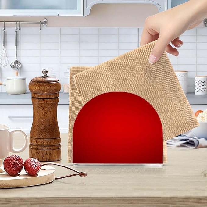 Napkin Holder, Plain Red Solid Color Napkin Holder for Table Standing Napkin Holders for Table, Kitchen & Dining Room Decor