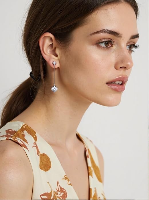 SBLING Cubic Zirconia Teardrop Earrings, Diamond Earrings, Wedding Earrings for Brides Bridesmaids, Bridal Dangle Earrings, Teardrop Crystal Drop earrings for Women Jewelry Gifts