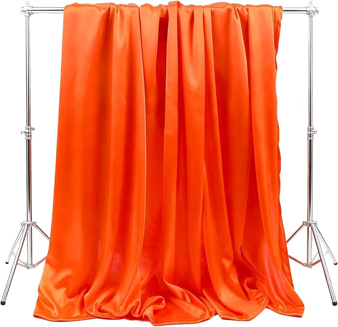 5x10FT Photo Stage Backdrop 2 Panels Curtains Drapes for Photography and Party (Orange)