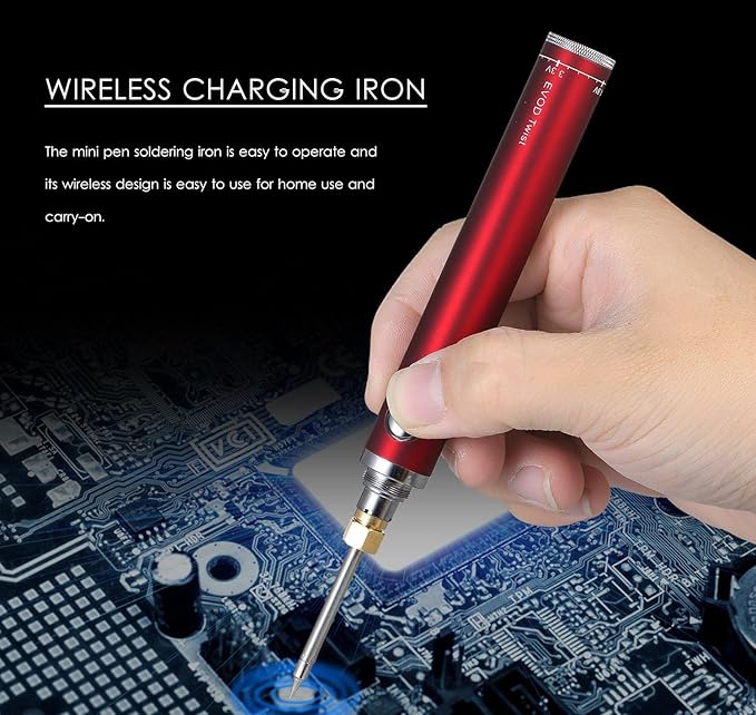 Portable soldering iron, 1100 mAh battery, rechargeable, suitable for home appliance repair, electronic components tin soldering repair, DIY handmade