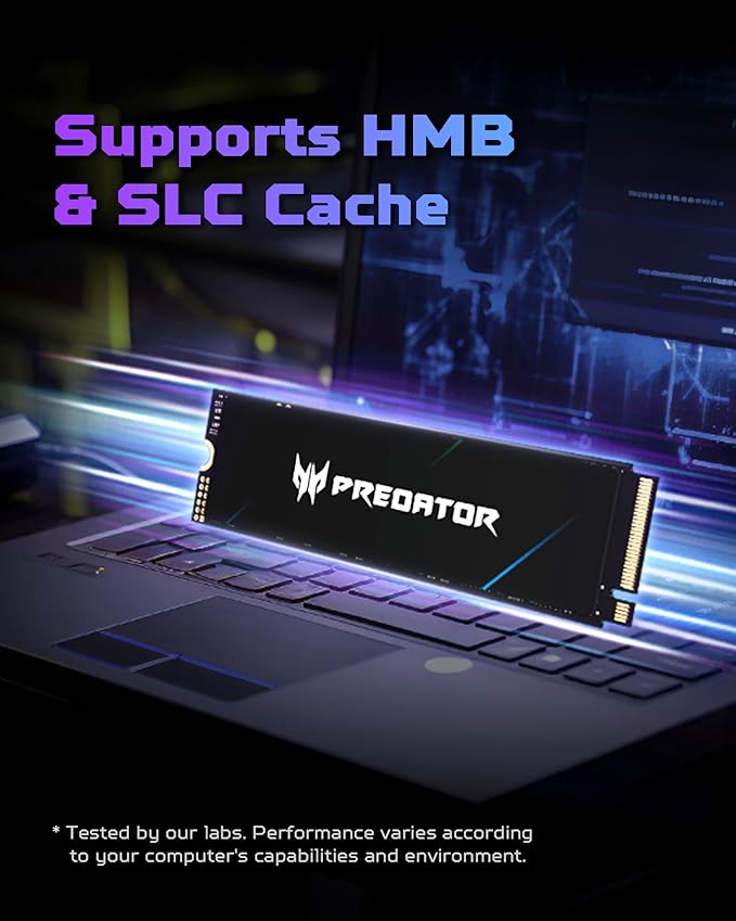 Predator GM7 2TB SSD: M.2 2280 PCIe Gen 4 x4 NVMe 2.0, Read Speed Up to 7400 MB/s, Internal PC Solid State Drive for Laptop, Desktop and PS5 - BL.9BWWR.119