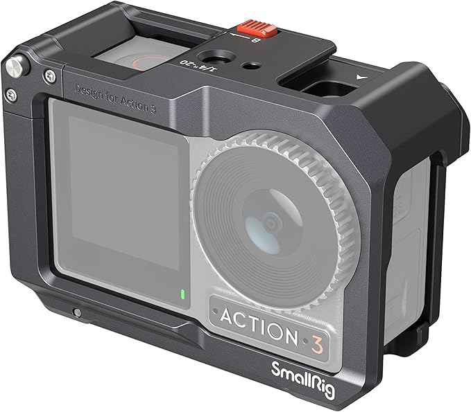 SmallRig Action 5 Pro Action 4 Action 3 Camera Cage for DJI, Protective Cage Compatible for DJI Mic, Protective Frame for Osmo Action 5 Pro Action 4 Action 3-4119C