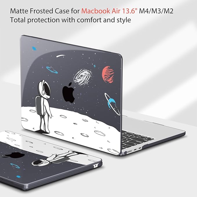 Teryeefi Compatible with MacBook Air 13 inch Case 2025 2024 2023 2022 M4 A3240 M3 A3113 M2 A2681, Plastic Hard Shell&Keyboard Cover&Type C for MacBook Air 13.6 inch Case,Astronaut A008