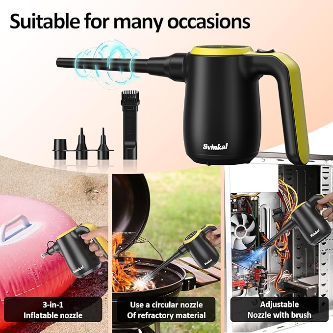 Compressed Air Duster for Electronics, Canned Air Electric for PC, Laptop, Console, Electronics and Home Cleaning, Replaces Compressed Air Cans.