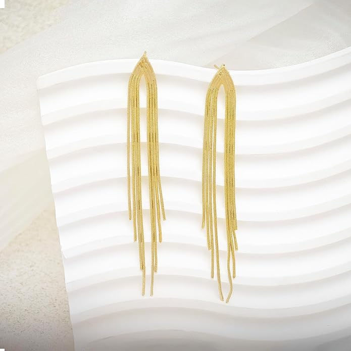 Gold Earrings for Women Trendy, Simple Dainty 14K Gold Plated Paperclip Square Chain Link Dangle Hoops Earrings Pin Stud Huggie Earrings Lightweight Hypoallergenic Minimalist Aesthetic Gold Jewelry for Christmas Gifts