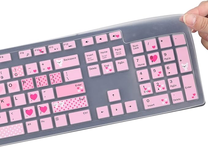 Keyboard Cover Skin for Dell KM636 KB216 KB216t KB216d KB216p Wired & Wireless Keyboard, Dell Optiplex 5250 3050 3240 5460 7450 7050, Dell Inspiron Desktop 24" 27" 5400 5490 7700 7790 3475 3670 3477