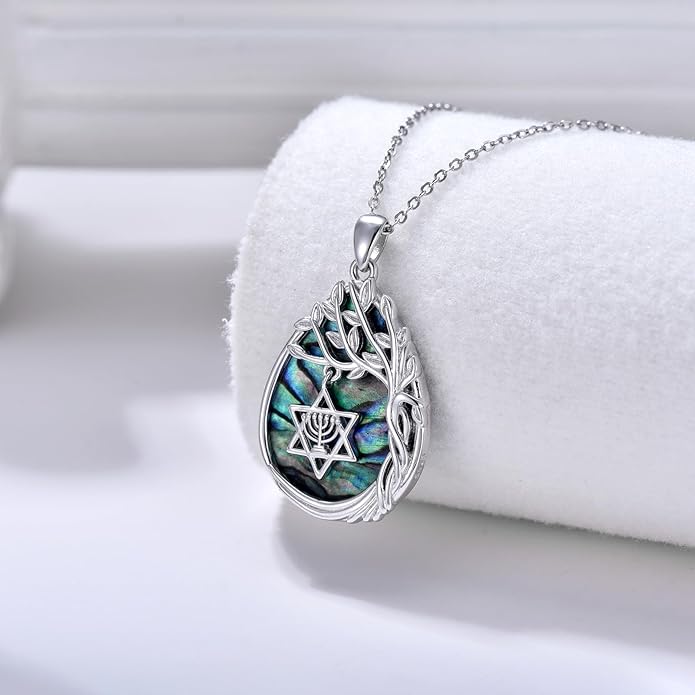 Jewish Jewelry Tree of Life Necklace 925 Jewish Sterling Silver Pendant Necklace Women Gift