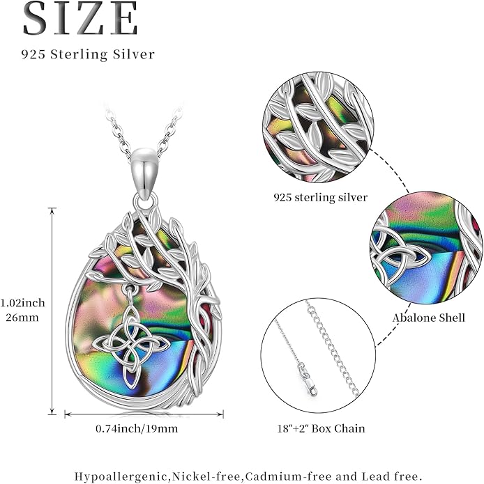 Jewish Jewelry Tree of Life Necklace 925 Jewish Sterling Silver Pendant Necklace Women Gift