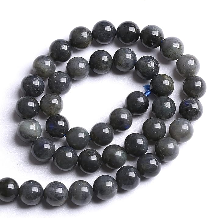 10MM 38PCS Natural Stone Black Labradorite Beads Crystal Loose Beads for Jewelry Making DIY Bracelet
