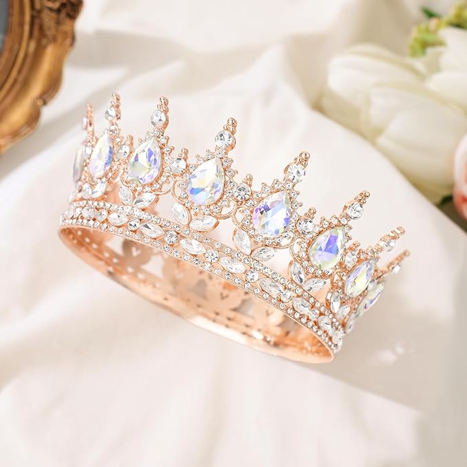 Queen Crown for Women Crystal Tiara for Girl Rhinestone Wedding Headband for Bride Hair Accessories for Costume Birthday Party Prom