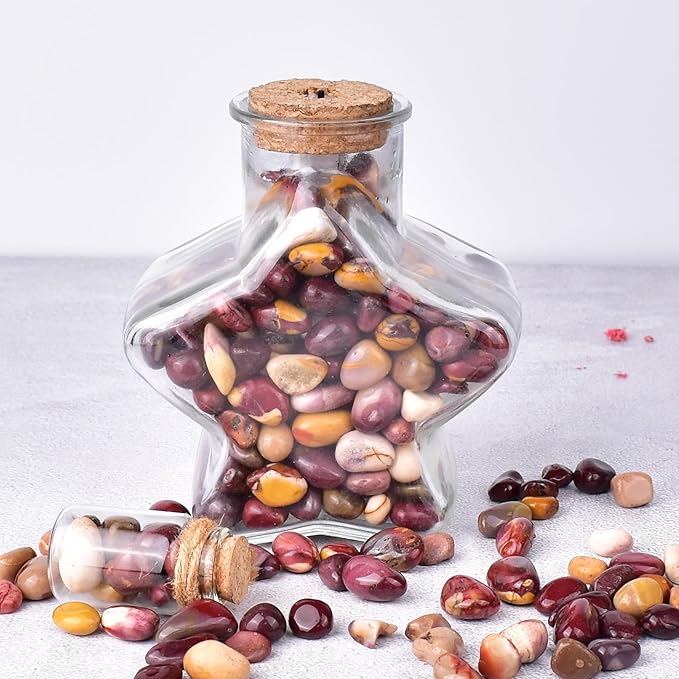 Polished Mookaite Jasper Crystal Chips Set, 0.4", 128 Pcs - Handpicked Tumbled Stones and Crystals Bulk for Healing, Reiki, Meditation, Witchcraft and Home Decor