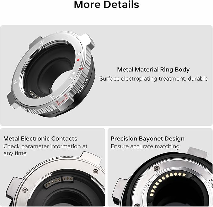 VILTROX EF-M1 Pro Lens Adapter, Auto Focus Ring Mount Adapter Lens Converter with Security Lock Compatible with Canon EOS EF/EF-S Lens to M4/3 MFT GH4 GH5 GF6 GX7 E-M5 E-M10II E-PL5 Cameras