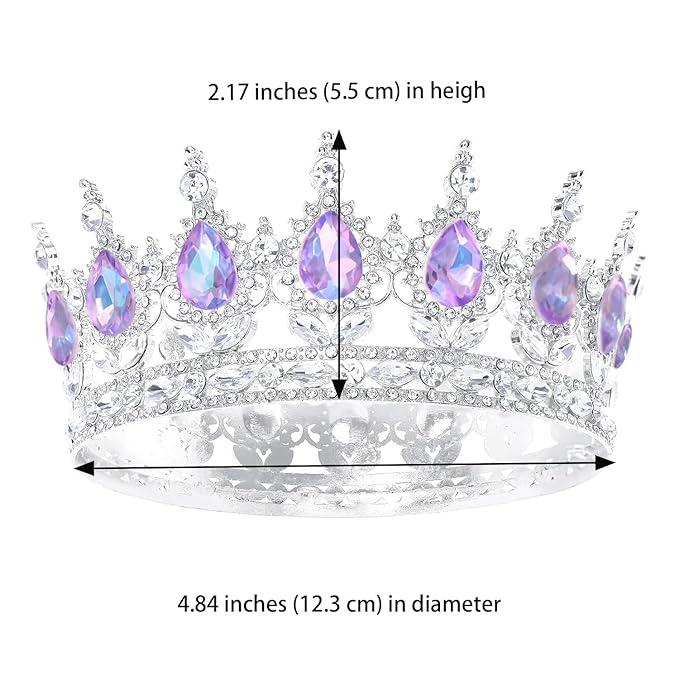 Queen Crown for Women Crystal Tiara for Girl Rhinestone Wedding Headband for Bride Hair Accessories for Costume Birthday Party Prom