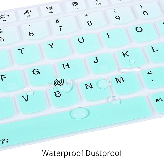 CaseBuy Keyboard Cover for 2022 15.6" Lenovo ThinkPad E15 Gen 4 3 2 T15 L15 T15p Gen 3 2 1 L15 P51s P52 P52s P53 P72 P73/ThinkPad E580 E590 E595 L580 L590/ThinkPad T570 T575 T580 T590, Gradual Mint