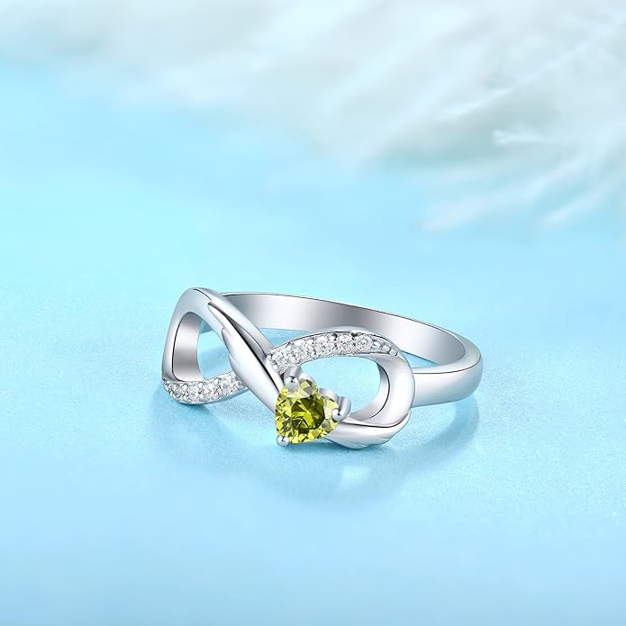 STARCHENIE Infinity Promise Ring 925 Sterling Silver Angel Wings Heart Ring for Women Size 5-10