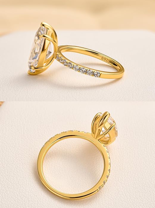 3.5CT Marquise Cut Engagement Ring, AAAAA Grade Cubic Zirconia Promise Ring for Women, S925 Silver Bridal Wedding Jewelry