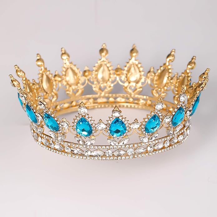 FORSEVEN Queen Crown Rhinestone Wedding Crowns and Tiaras for Women Costume Party Hair Accessories Princess Birthday Crown Crystal Bridal Crown Halloween Decorations Headband